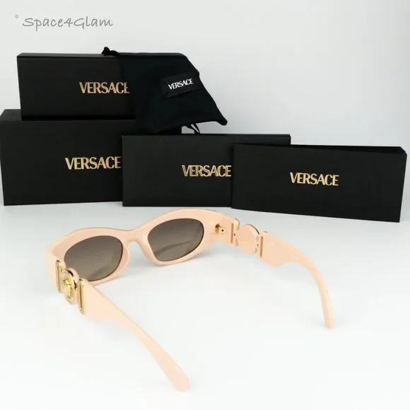 NEW Versace VE4480U 54946I Nude Brown Grad Grey Mirror Silver Unisex Sunglasses